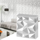 100-Pack 3D Wall Panels 12" x 12" PVC Interior Wall Decoration with Diamond Accent-White by LJGDeals