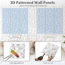 100-Pack 3D Wall Panels 12" x 12" PVC Interior Wall Decoration with Diamond Accent-White by LJGDeals