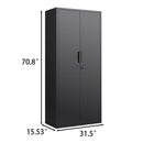 2 Door File Cabinet With Lock, 4 Adjustable Shelves, Heavy-Duty