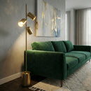 Harmony - Floor Lamp With Rotary Switch Triple Spots Block Base - Gold by HouseOfZazla
