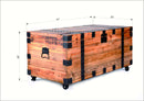 Trunk Table With Four Wheel Large Capacity Storage Coffee Table - Natural / Black by HouseOfZazla