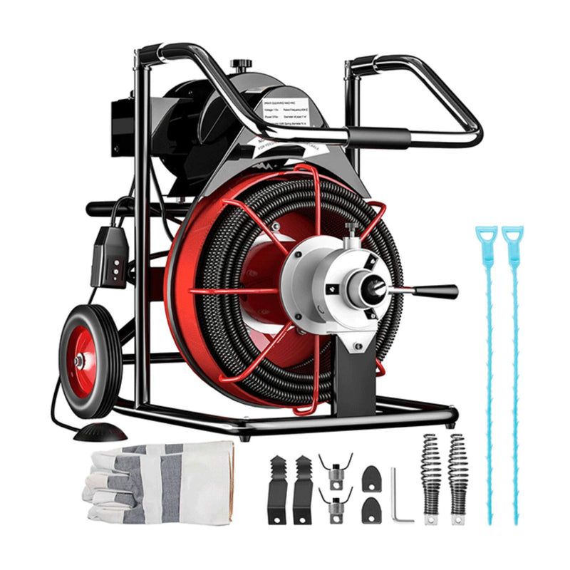 [100FT X 3/8"] Electric Sewer Drain Cleaner Snake Clog Machine W/ Cutter (SAK53785)