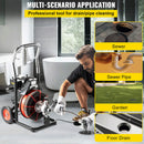 [100FTX3/8"] Electric Sewer Drain Cleaner Snake Clog Machine W/ Cutter (SAK53785)