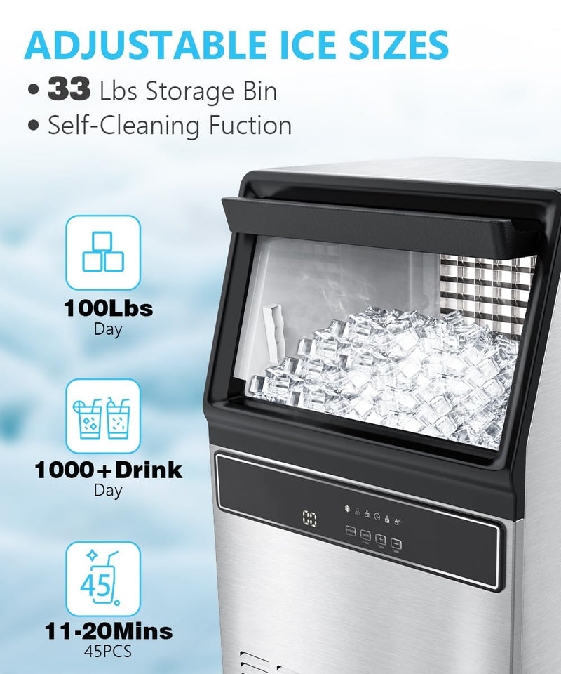 100LBS/200LBS/265LBS  Freestanding Commercial Ice Maker Z5845A