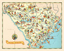 Vintage Map of South Carolina 1935