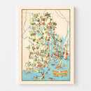 Vintage Map of Rhode Island 1935