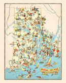 Vintage Map of Rhode Island 1935
