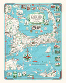 Vintage Map of Cape Cod, 1955