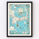 Vintage Map of Cape Cod, 1955