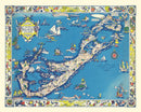 Vintage Map of Bermuda Islands, 1930