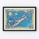 Vintage Map of Bermuda Islands, 1930
