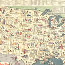 Vintage Map of United States 1945