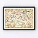 Vintage Map of United States Map of Stamps, 1947