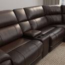 Brazil - Power Sectional With Adjustable Headrest & Footrest - Dark Brown by HouseOfZazla