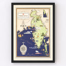 Vintage Map of Friuli Venezia Giulia Italy, 1938