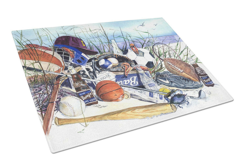 Sports on the Beach Glass Cutting Board Large