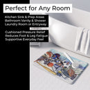 Sports on the Beach Memory Foam Kitchen Mat Machine Washable Anti-Fatigue Cushion Comfort Bath or Kitchen Rug