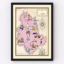 Vintage Map of Umbria Italy, 1938
