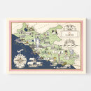 Vintage Map of Lazio Italy, 1938