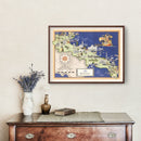 Vintage Map of Puglia Italy, 1938
