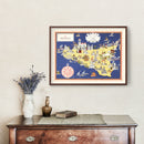 Vintage Map of Sicily Italy, 1938