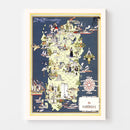 Vintage Map of Sardinia Italy, 1938