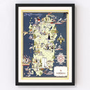 Vintage Map of Sardinia Italy, 1938