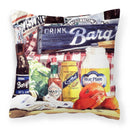 Blue Plate Mayonaise, Barq's a tomato sandwich Canvas Throw Pillow - 14x14 Decorative Pillow – Art for Your Home & Patio