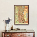 Vintage Map of Mother Lodes of California & Nevada, 1931