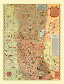 Vintage Map of Mother Lodes of California & Nevada, 1931