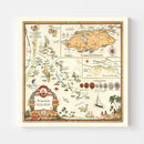 Vintage Map of Bahamas, 1951