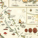 Vintage Map of Bahamas, 1951