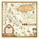Vintage Map of Bahamas, 1951