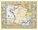 Vintage Map of France 1929