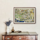 Vintage Map of Quebec, Canada 1932