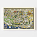 Vintage Map of Quebec, Canada 1932