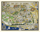 Vintage Map of Quebec, Canada 1932