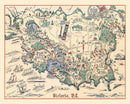 Vintage Map of Victoria, Canada 1939