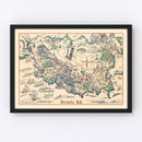 Vintage Map of Victoria, Canada 1939