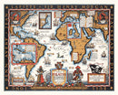 Vintage Map of Pirates & Buccaneers, 1938