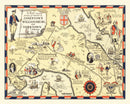 Vintage Map of Jamestown & Williamsburg, 1930
