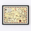 Vintage Map of Jamestown & Williamsburg, 1930