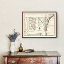 Vintage Map of Charleston, South Carolina 1753