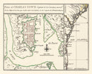 Vintage Map of Charleston, South Carolina 1753