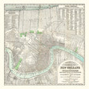 Vintage Map of New Orleans, Louisiana 1878