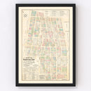 Vintage Map of Little Italy, New York 1869