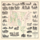 Vintage Map of Great Barrington, Massachusetts 1854