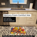 Veron's and Crabs Memory Foam Kitchen Mat Machine Washable Anti-Fatigue Cushion Comfort Bath or Kitchen Rug