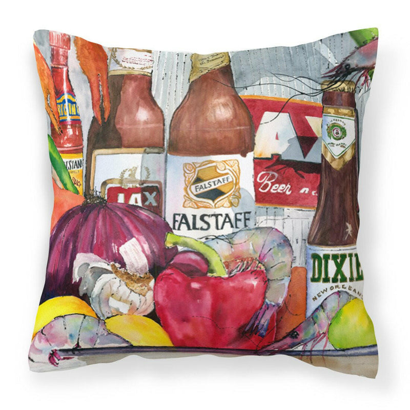 New Orleans Beers and Spices Decorative   Canvas Fabric Pillow 1017