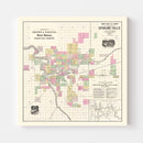 Vintage Map of Spokane Falls, Washington 1890